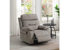Donnybrook Fabric Recliner Armchair Cream Upholstery | Manual or Powered Recline | Modern Living Room Armchair