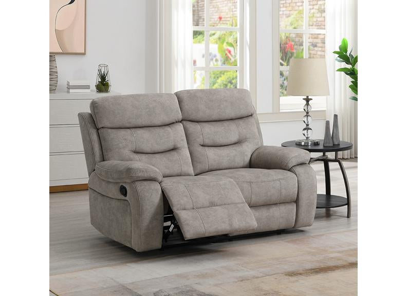 Donnybrook Fabric Two Seat Recliner Sofa Cream Upholstery | Manual or Powered Recline | Modern Living Room Sofa