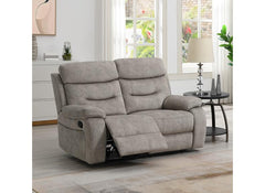 Donnybrook Fabric Two Seat Recliner Sofa Cream Upholstery | Manual or Powered Recline | Modern Living Room Sofa