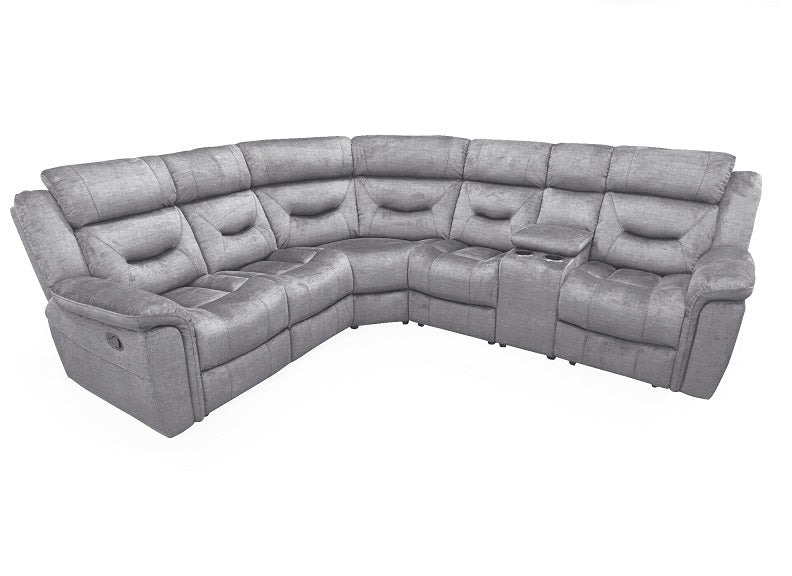 Dudley Grey Corner Sofa W/Console