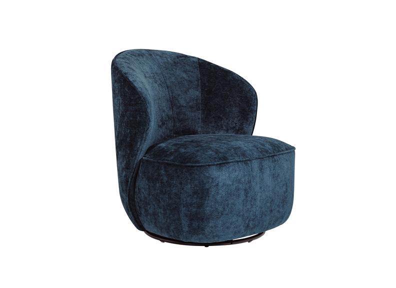 Edie Accent Chair - Blue Fabric