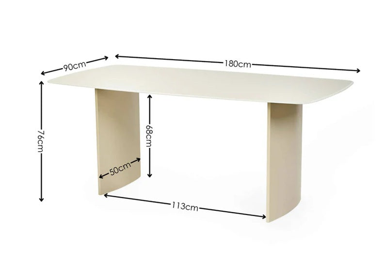 Element Cream Glass Dining Table W/Callisto Chairs – Coloured Cream Glass Top Dining Set (Pre-Order Only)