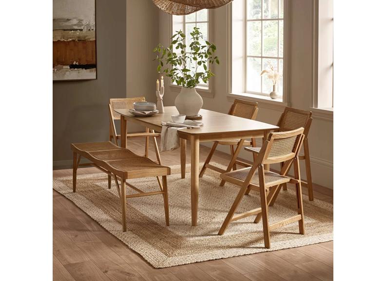 Elodie Rattan Bench – Natural Woven Indoor Dining & Occasional Bench (Pre-Order Only)