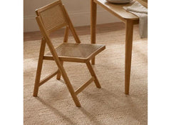 Two Elodie Foldable Rattan Chairs – Natural Woven Indoor Dining & Occasional Seating (Pre-Order Only)
