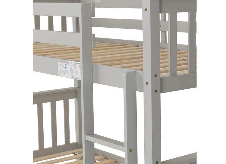 Erin Grey Standard Bunk Bed – Modern Space-Saving Twin Bunk Frame