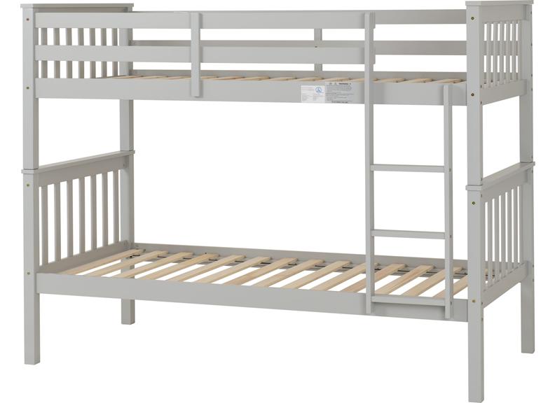 Erin Grey Standard Bunk Bed – Modern Space-Saving Twin Bunk Frame