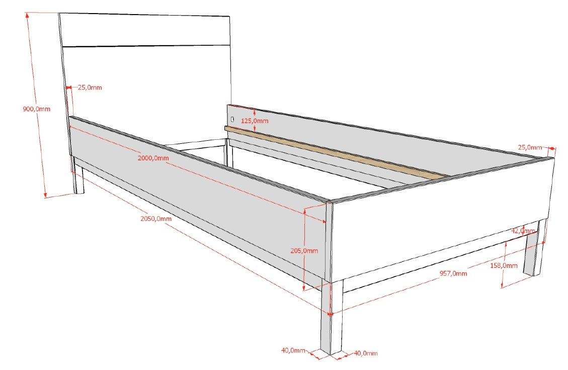 Eva Bed 90 X 200 Cm White (VIP)