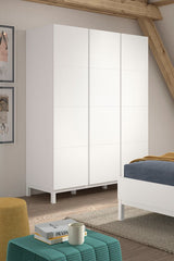 Eva 3 Door Wardrobe White (VIP)