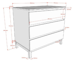 Eva Chest Of 3 Drawers White (VIP)