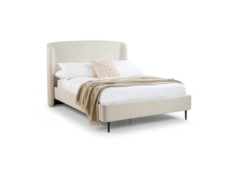 Eden Ivory Boucle Bed - 1