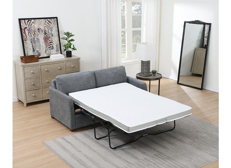 Emoric Grey Sofa Bed – Modern Convertible Fabric Sleeper Sofa With Foam Mattress