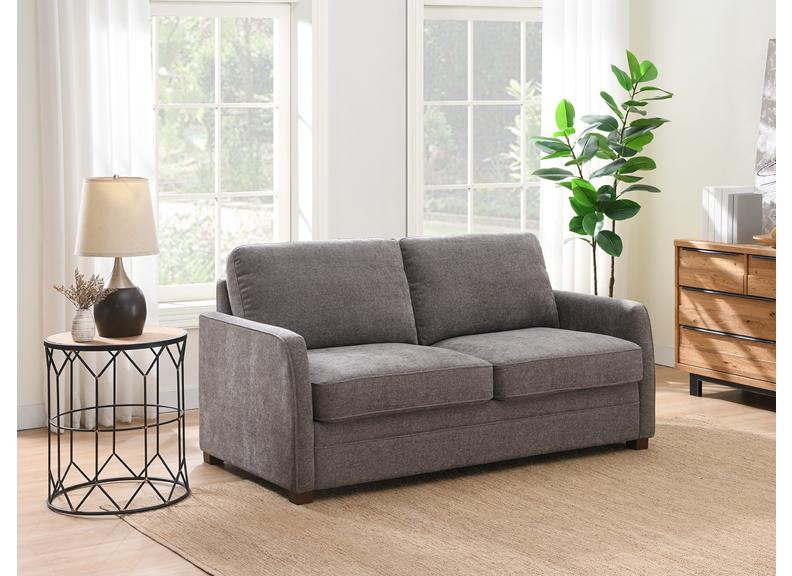 Scottsboro Stone Sofa Bed – Modern Fabric Pull-Out Sleeper Sofa in Stone & Light Grey