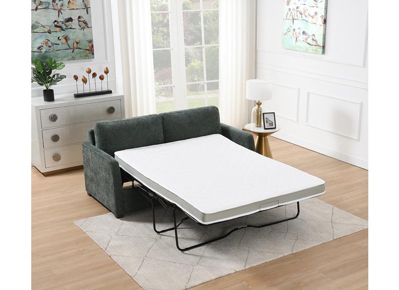 Emoric Winter Moss Sofa Bed – Modern Convertible Fabric Sleeper Sofa With Foam Mattress