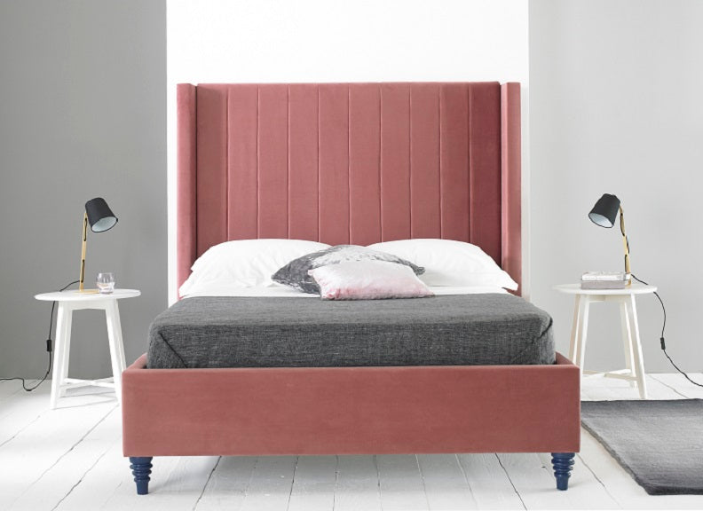 Turin Velvet Pink Bed - 2
