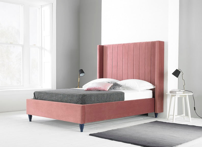 Turin Velvet Pink Bed - 1