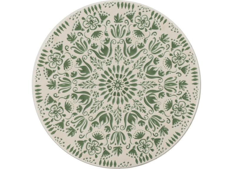 Ferne Outdoor Patio Sets – Ceramic Tile Garden Dining Sets with Leaf Design –  Bistro Patio Furniture