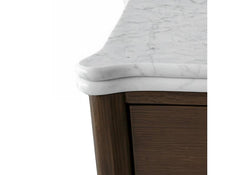 Florence Coffee Table – Dark Wood Finish | Marble Top & Handles