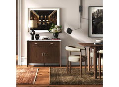 Florence Small Sideboard – Dark Wood Finish | Marble Top