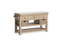 Normandy Large Kitchen Island | Whitewashed Oak Kitchen Stand