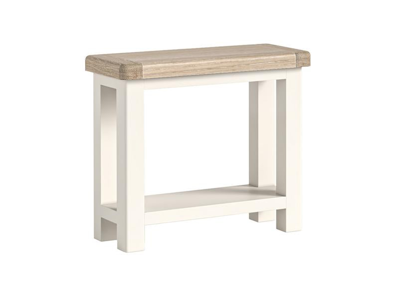 Windsor Sofa End Table - Rustic Country Style Occasional Furniture With A Coconut White Frame & Oak Top –  (GLH)