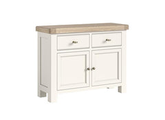 Windsor Small Sideboard - Rustic Country Style Occasional Furniture With A Coconut White Frame & Oak Top –  (GLH)