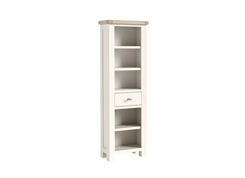 Windsor Bookcases - Rustic Country Style Occasional Furniture With A Coconut White Frame & Oak Top –  (GLH)