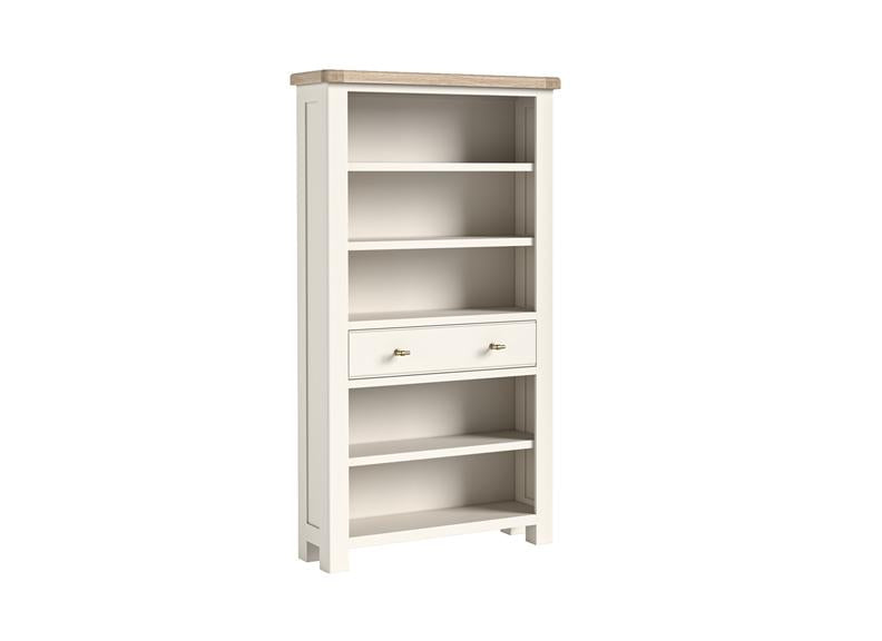 Windsor Bookcases - Rustic Country Style Occasional Furniture With A Coconut White Frame & Oak Top –  (GLH)