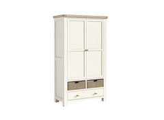 Windsor Larder Unit - Rustic Country Style Occasional Furniture With A Coconut White Frame & Oak Top –  (GLH)