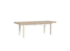 Windsor Dining Tables In Coconut White Frames & Oak Tops – Rustic Country Style Furniture (GLH)