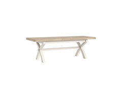 Windsor Dining Tables In Coconut White Frames & Oak Tops – Rustic Country Style Furniture (GLH)