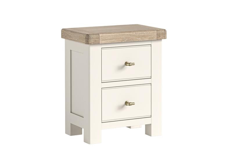 Windsor Bedside With A Coconut White Frame & Oak Top – Rustic Country Style Bedroom Furniture (GLH)