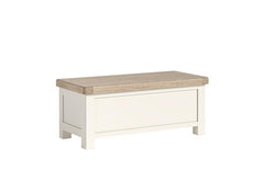 Windsor Blanket Box With A Coconut White Frame & Oak Top – Rustic Country Style Bedroom Furniture (GLH)