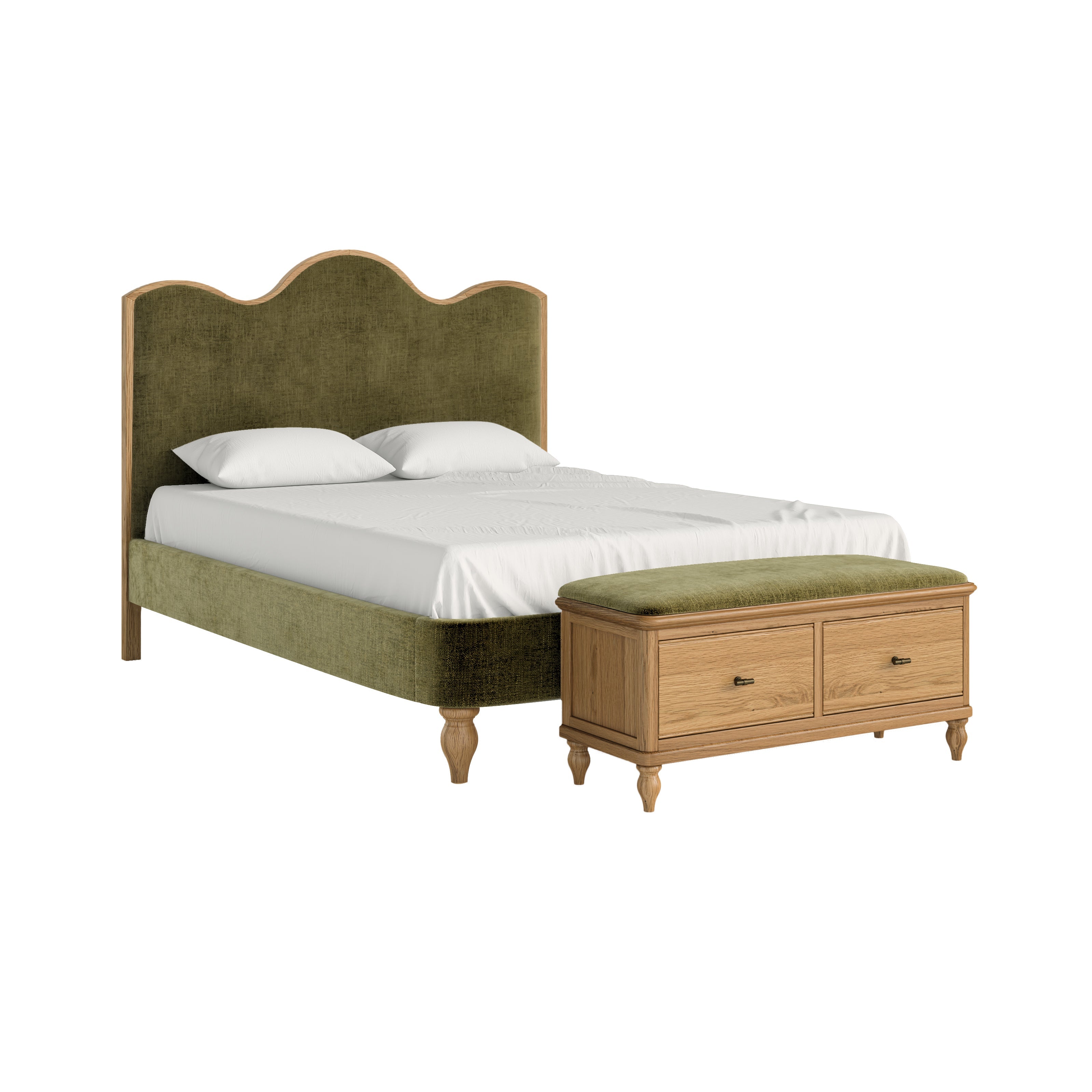 Verona Bed 5 ft Green