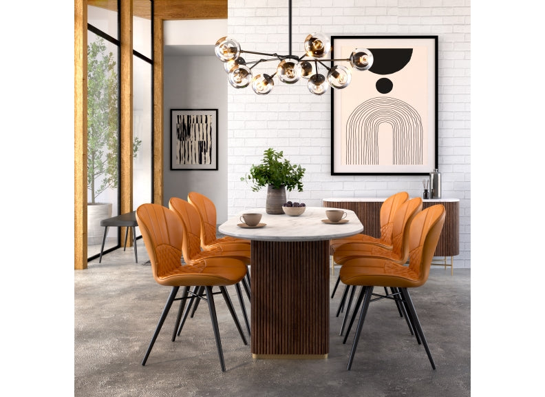 Harvard Oval Table W/Mustard Armory Chairs
