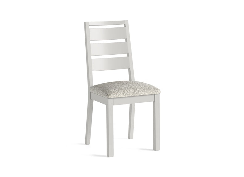 Modern Country Coconut Dining Chair W/White Boucle Seat