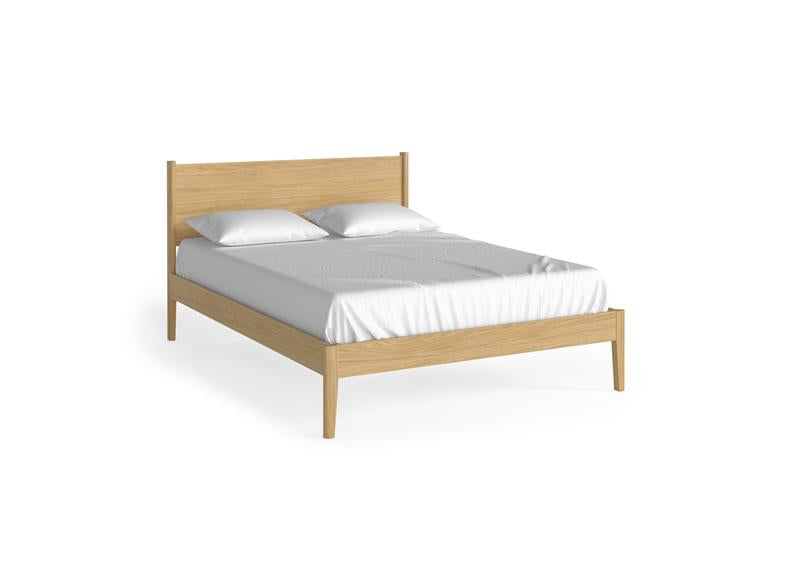 Paris Natural Bed Frame with Tapered Legs – Stylish Modern Oak Finished Bedroom Furniture