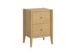 Paris Natural Two Drawer Bedside with Tapered Legs – Stylish Modern Oak Bedroom Furniture