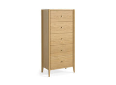 Paris Natural Five Drawer Tallboy Chest Of Drawers – Stylish Modern Bedroom Furniture