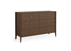 Paris Brown Six Drawer Wide Chest Of Drawers – Stylish Modern Bedroom Furniture