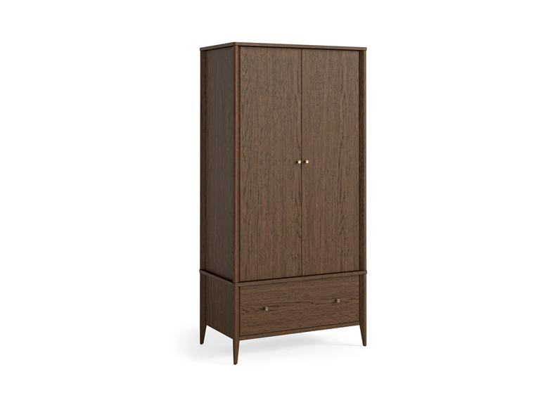Paris Brown Two Door Gents Wardrobe – Stylish Modern Bedroom Furniture
