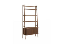 Soho Brown Bookcase - Brown Wood Slatted Body
