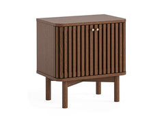 Soho Brown Bedside - Brown Wood Nightstand With Locker