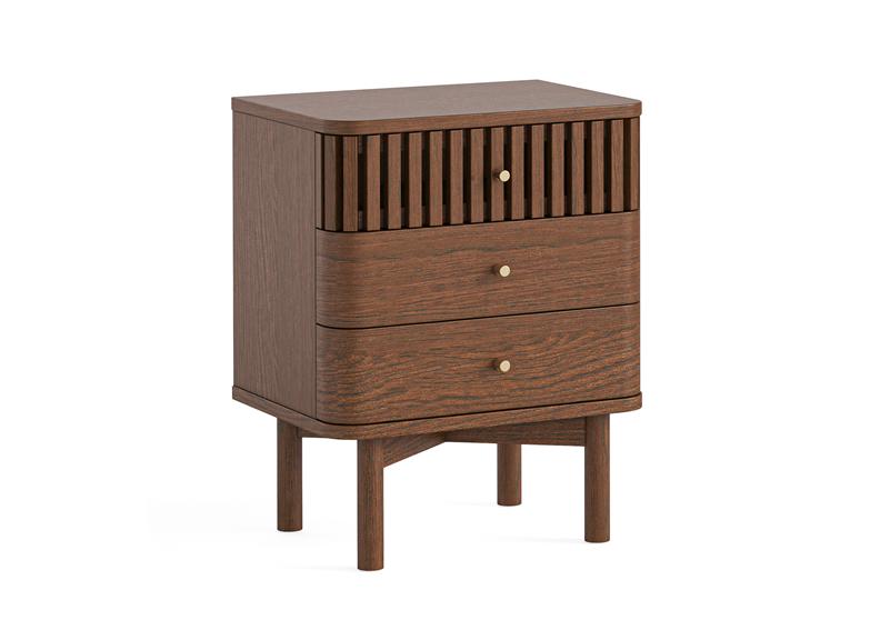 Soho Brown Bedside With Drawers - Brown Wood Nightstand With Drawers
