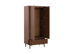Soho Brown Gents Wardrobe - Brown Wood Bedroom Storage With Single Drawer