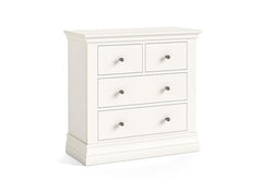 Burgundy 2+2 Chest Of Drawers – Smooth White Lacquered Bedroom Storage Unit