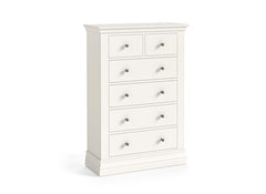 Burgundy 2+4 Chest Of Drawers – Smooth White Lacquered Bedroom Storage Unit