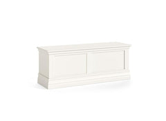 Burgundy Blanket Box – Smooth White Lacquered Bedroom Storage