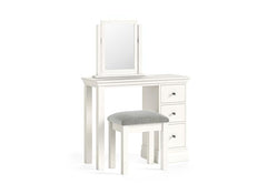 Burgundy Bedroom Stool – Smooth White Lacquered Dressing Stool