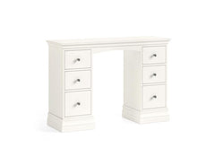 Burgundy Double Pedestal Dressing Table – Smooth White Lacquered Vanity Table
