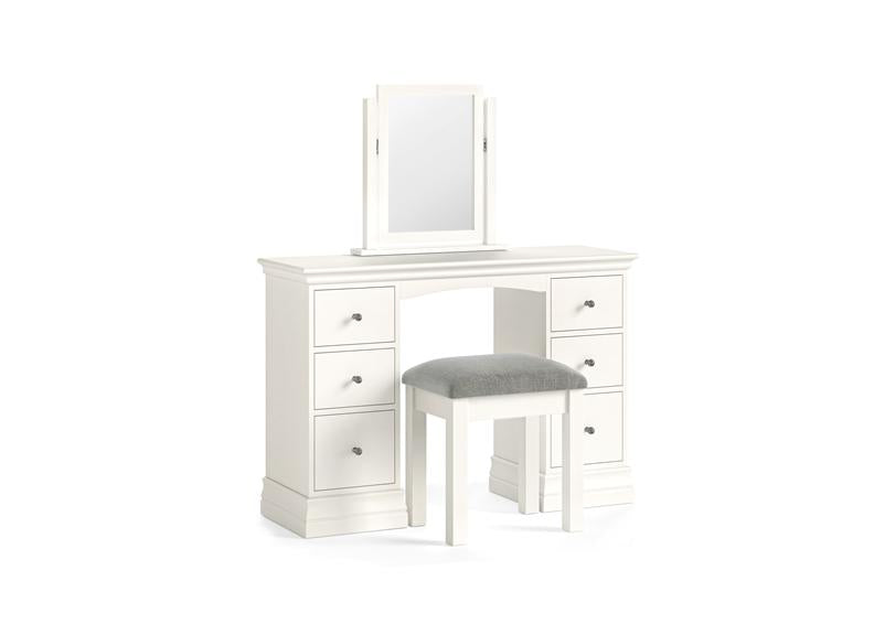 Burgundy Bedroom Stool – Smooth White Lacquered Dressing Stool